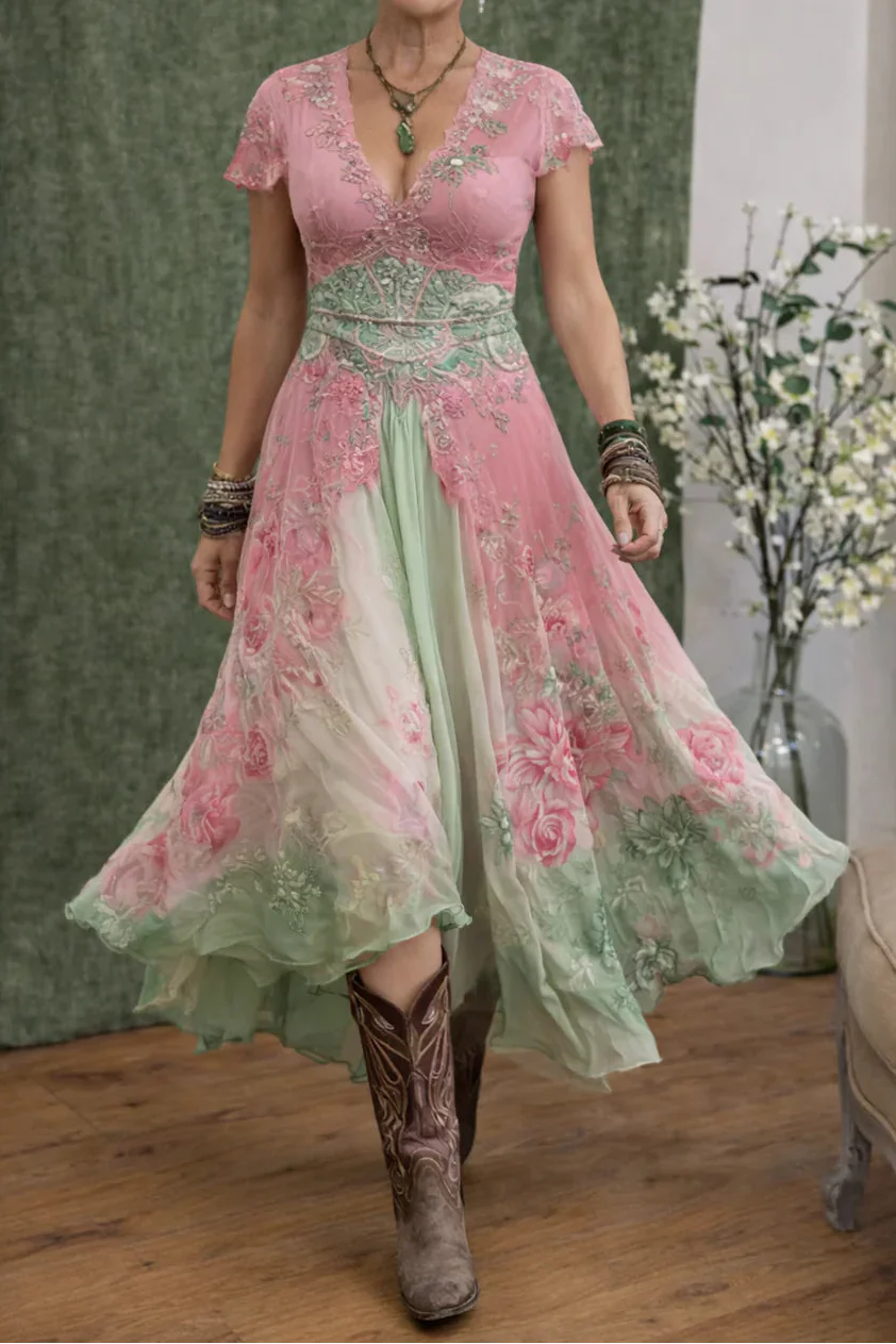 Florenza™ - Elegantes und Fließendes Blumenkleid