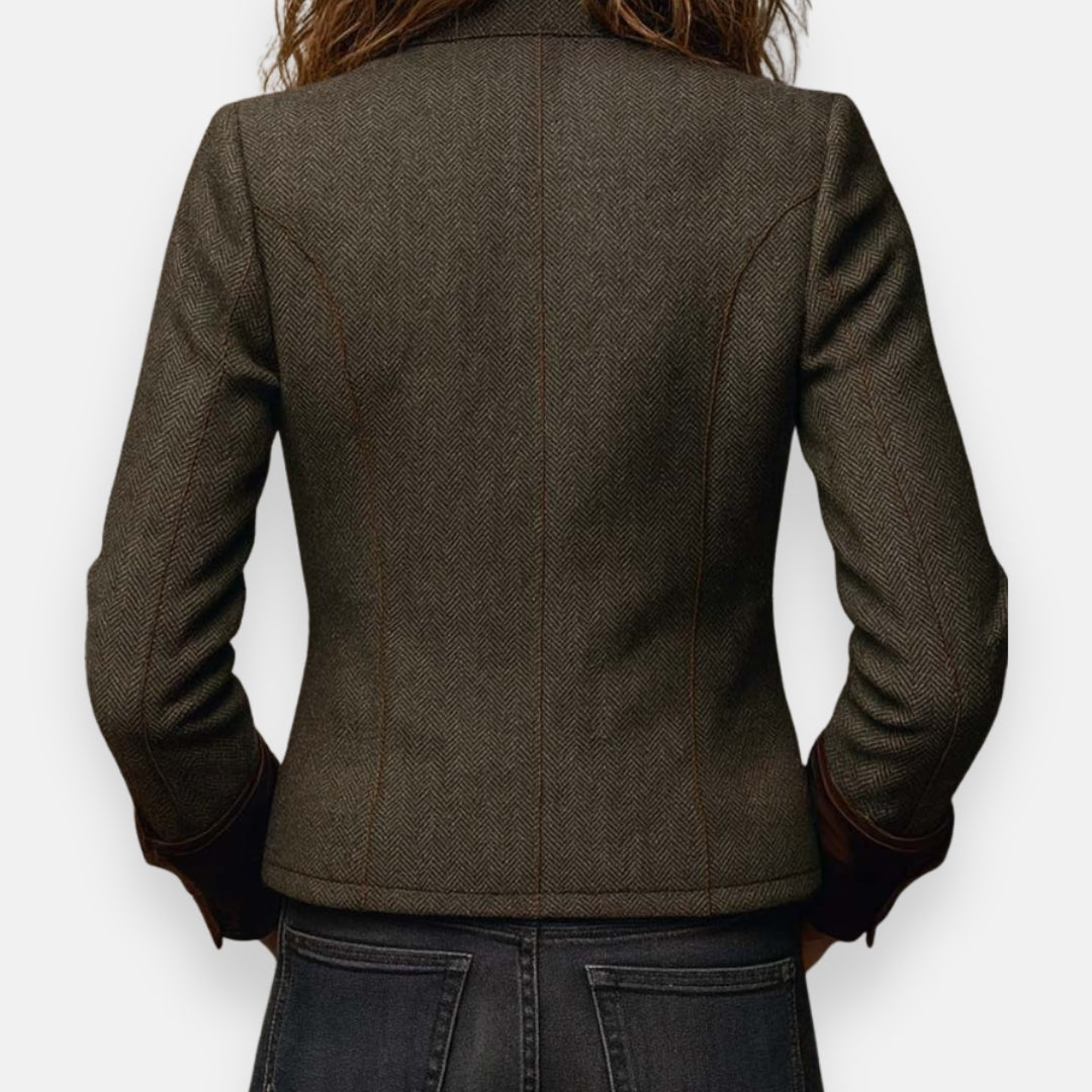 Darmae™ – Elegante Tweedjacke mit Samt-Details