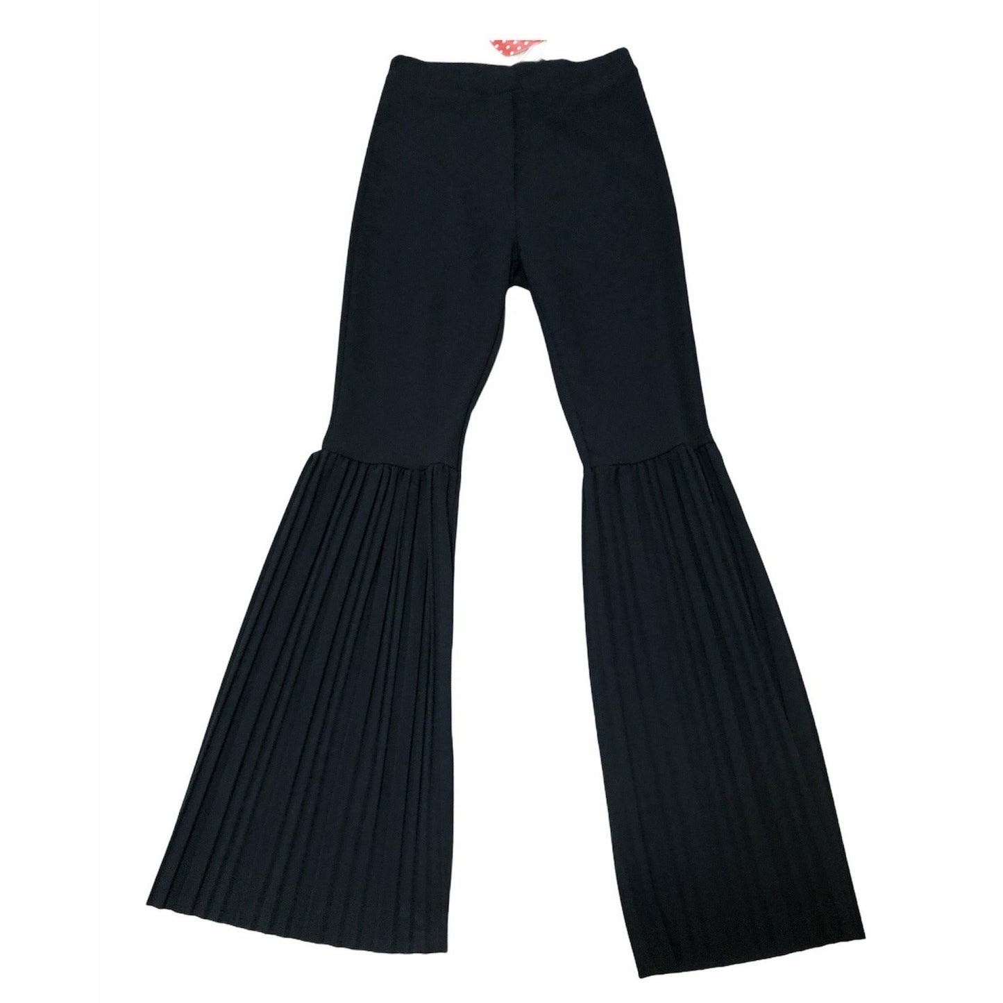 Pantalón-Leggings Con Detalle Plisado Negro Elástico Cómodo Tallas 38–60