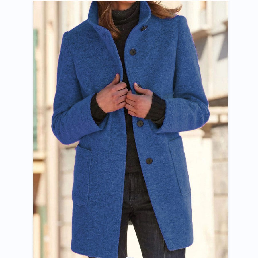 Vintora™ – Retro Damen-Windjacke mit Knöpfen und Stehkragen