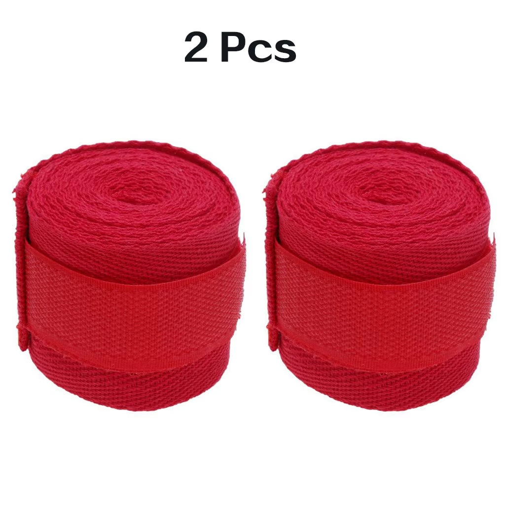 2 Rolls 2.5M Cotton Boxing Bandage Sports Strap Sanda Gauntlets MMA Hand Gloves Wraps Belt Wraps Bandage for Competition