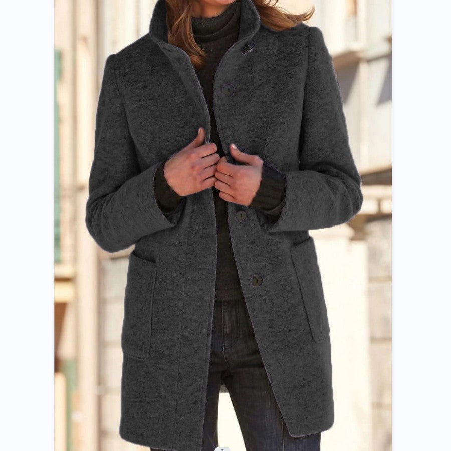 Vintora™ – Retro Damen-Windjacke mit Knöpfen und Stehkragen