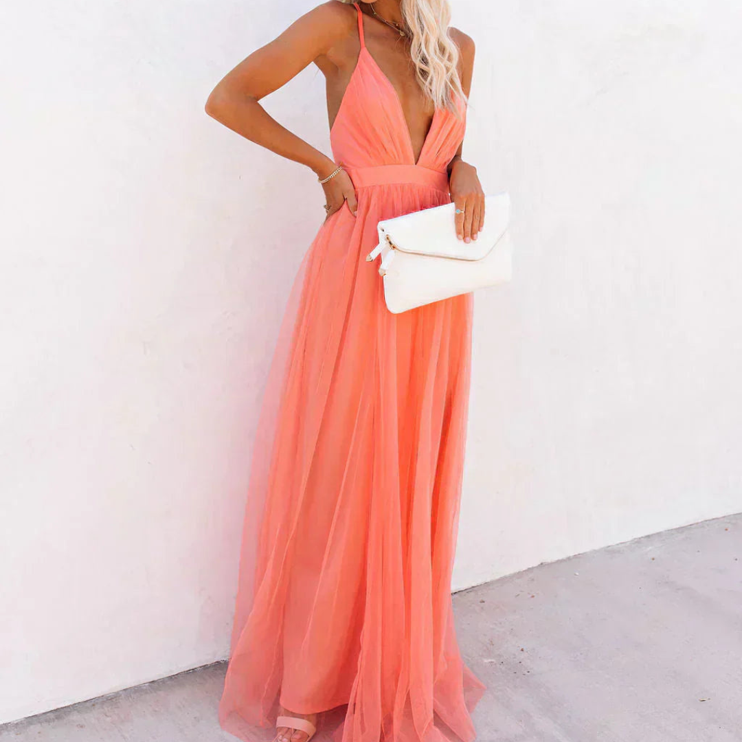 Zira™ -  Maxikleid Lumière in Korallenrot