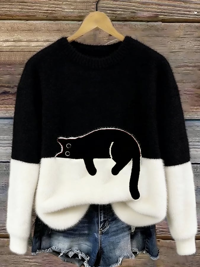 Klaisey™ - Damen-Sweatshirt mit Katzenmotiv