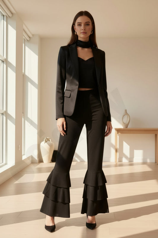 Pantalone Marisa de poliéster y elastano, hecho en Italia. Corte recto. Tallas 38–60