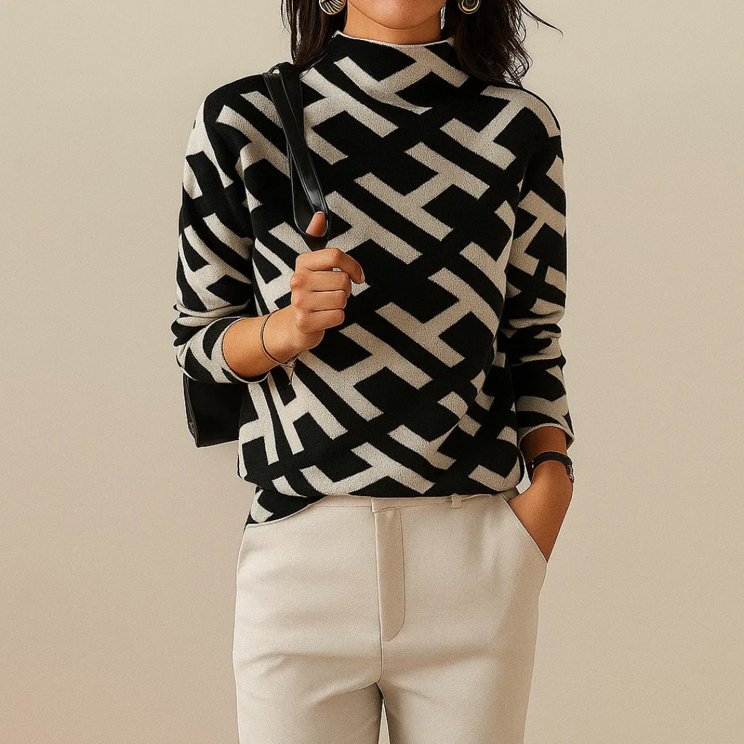Aya™ - Bequemer Damenpullover mit Geometrischem Muster