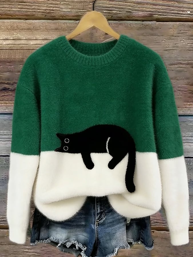 Klaisey™ - Damen-Sweatshirt mit Katzenmotiv