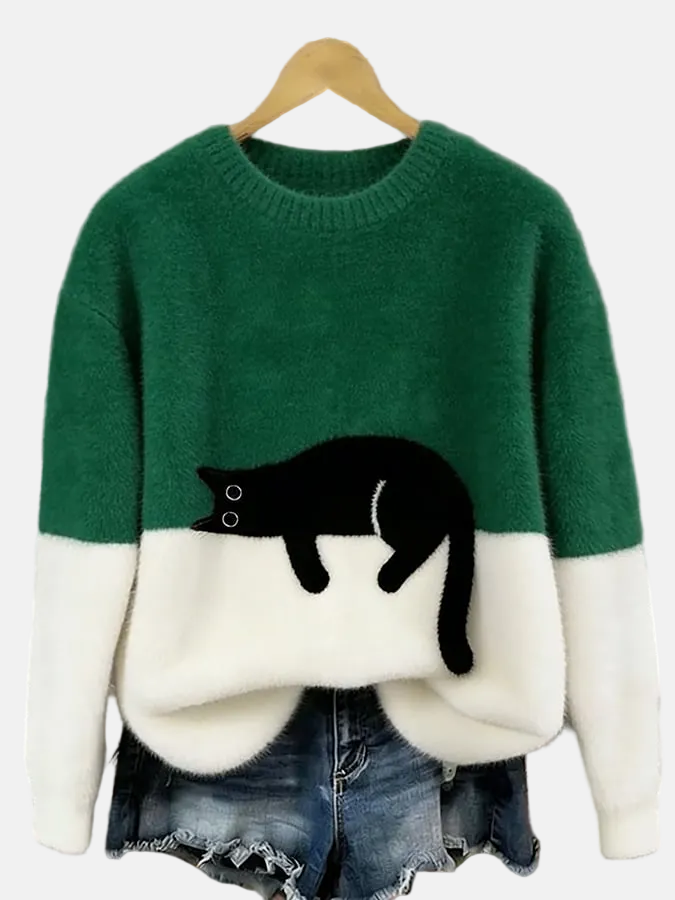 Klaisey™ - Damen-Sweatshirt mit Katzenmotiv