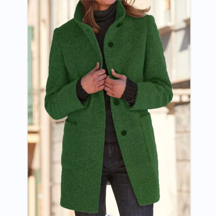 Vintora™ – Retro Damen-Windjacke mit Knöpfen und Stehkragen