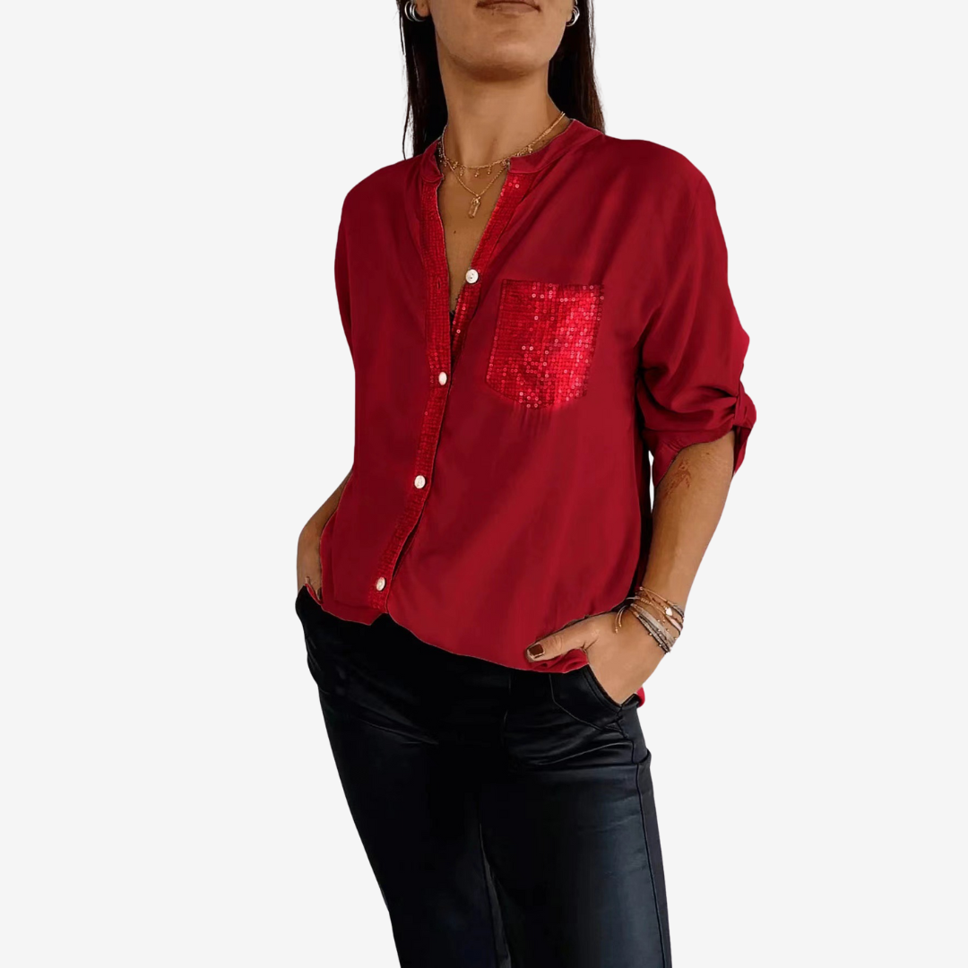 Elyn™ Camicia con tasca con paillettes
