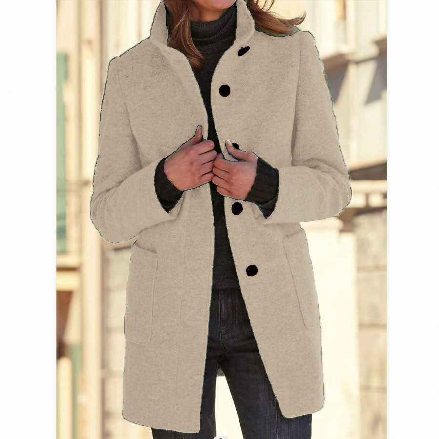 Vintora™ – Retro Damen-Windjacke mit Knöpfen und Stehkragen