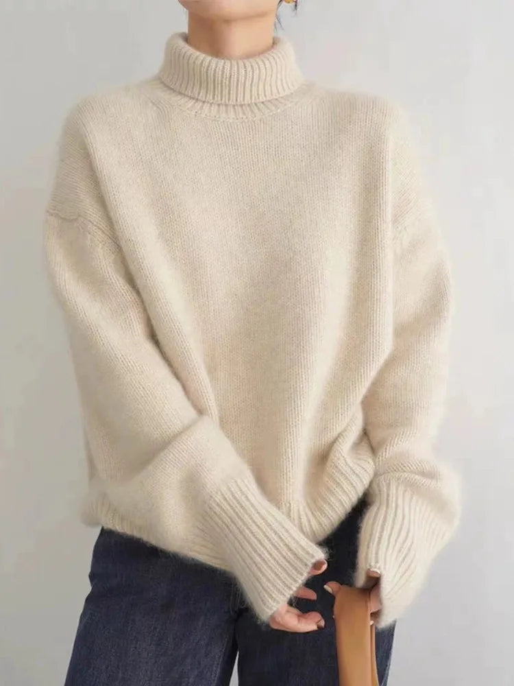 Collaria™ – Eleganter Pullover mit hohem Kragen
