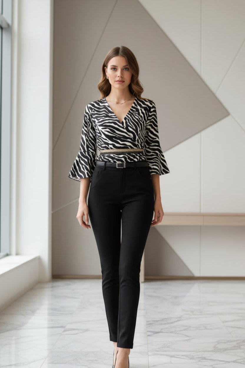 Pantalón C-6/129 Algodón Elástico Ajuste Cómodo Tejido Suave Transpirable Hecho en Italia