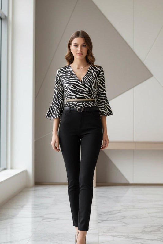 Pantalón C-6/129 Algodón Elástico Ajuste Cómodo Tejido Suave Transpirable Hecho en Italia