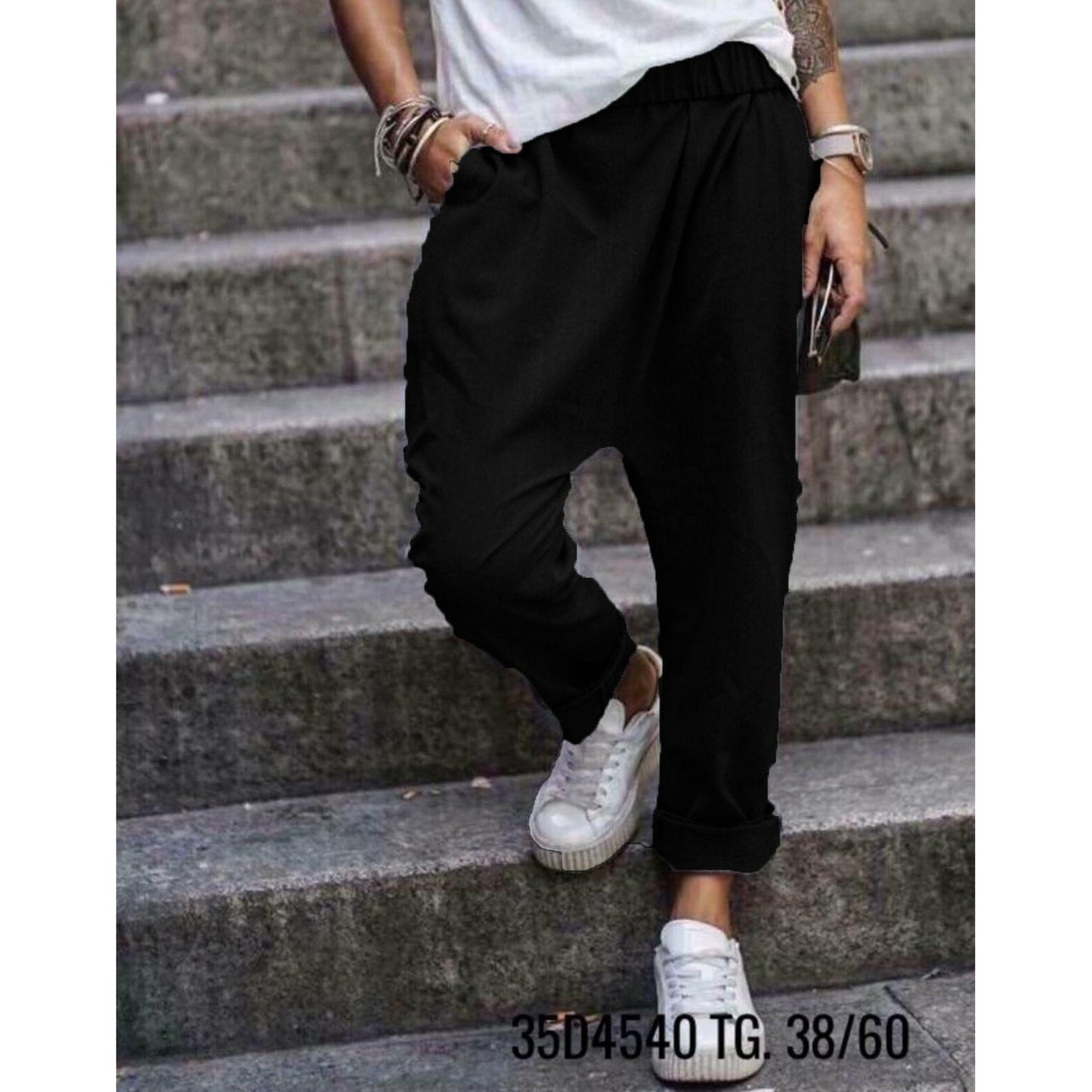 Pantalón Mimy de Tejido Ligero de Polystretch 95% Elastano 5% Estilo Moderno y Casual – Tallas 38–60