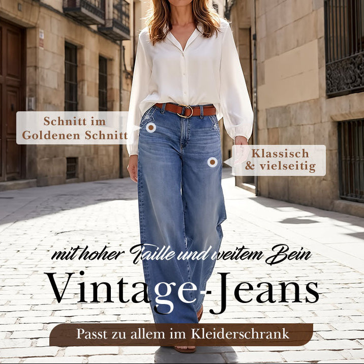 Mercy™ - Vaqueros de mujer de tiro alto, pierna ancha y estilo vintage