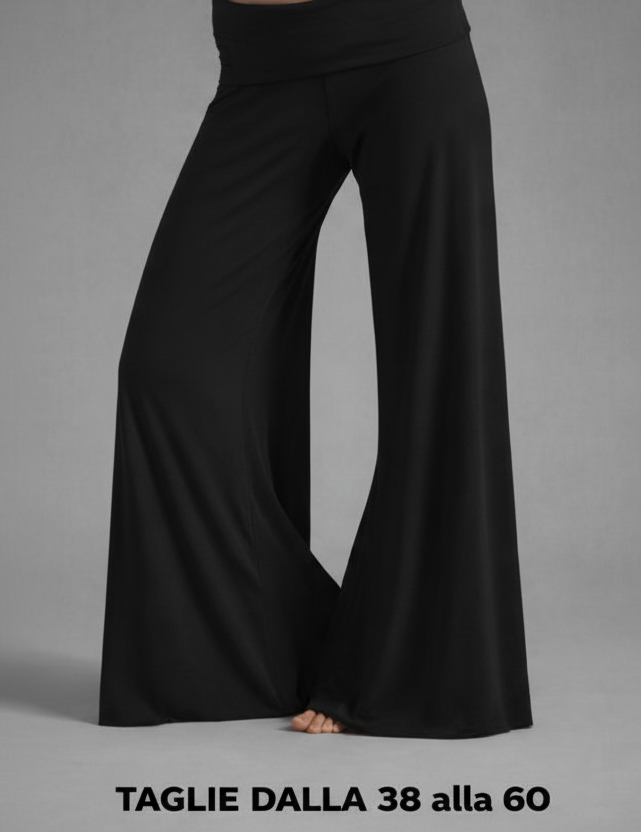 Luana Palazzo Trousers Made In Italy Soft Flowy Elegant Fabric – Sizes 38–60