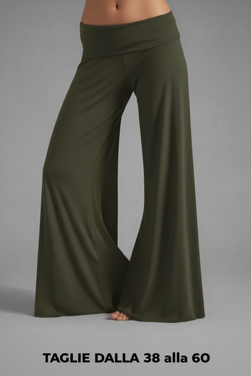 Luana Palazzo Trousers Made In Italy Soft Flowy Elegant Fabric – Sizes 38–60
