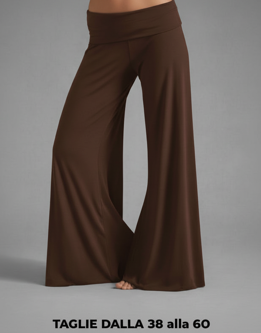 Luana Palazzo Trousers Made In Italy Soft Flowy Elegant Fabric – Sizes 38–60