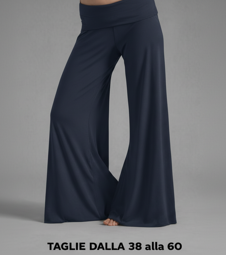 Luana Palazzo Trousers Made In Italy Soft Flowy Elegant Fabric – Sizes 38–60