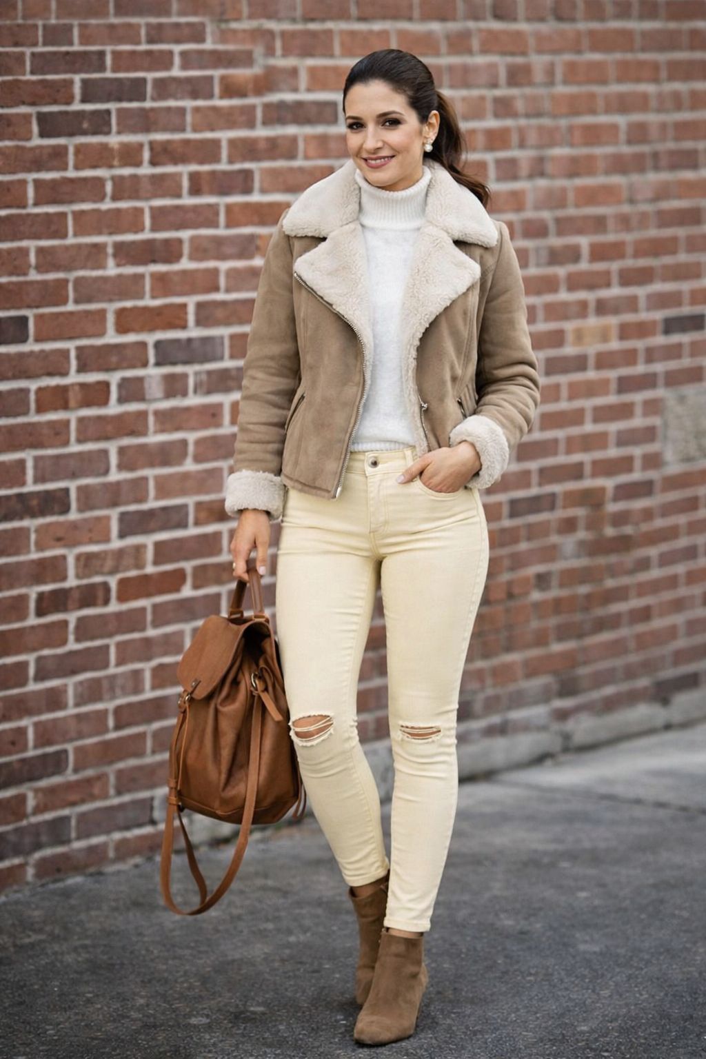 Pantalón FRANCY C8 con aberturas en la rodilla y estilo urbano de algodón elástico Hecho en Italia