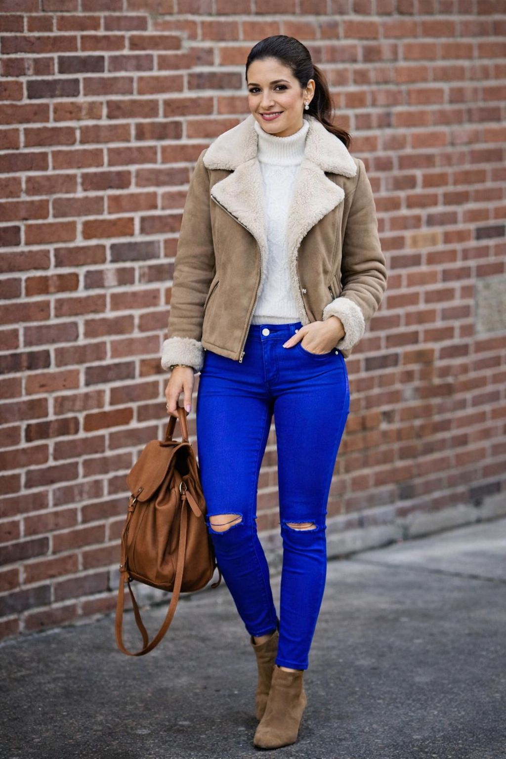 Pantalón FRANCY C8 con aberturas en la rodilla y estilo urbano de algodón elástico Hecho en Italia