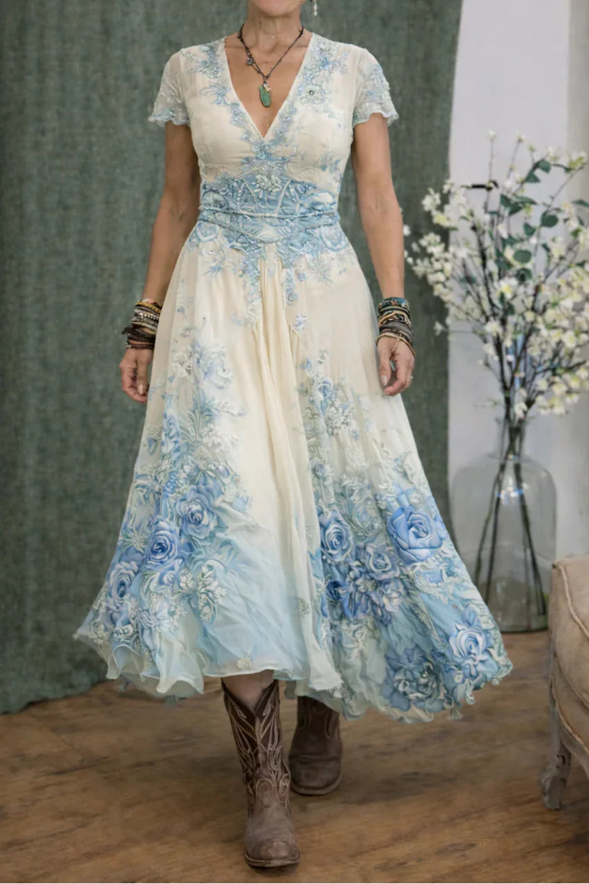 Florenza™ - Elegantes und Fließendes Blumenkleid