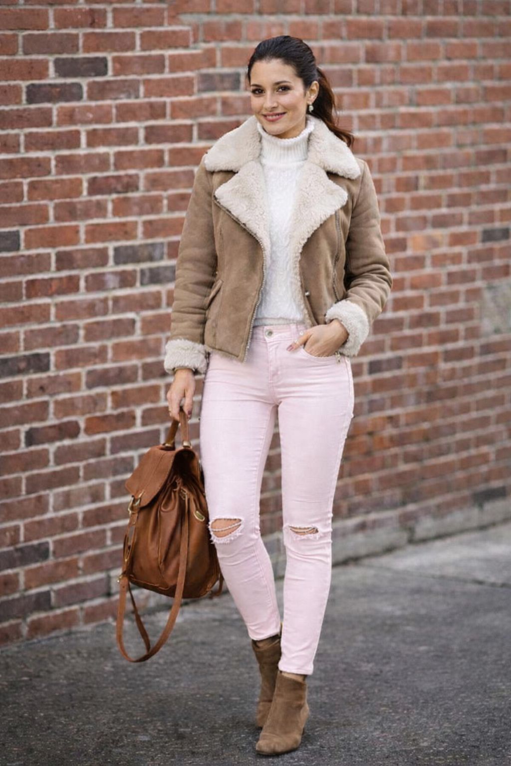 Pantalón FRANCY C8 con aberturas en la rodilla y estilo urbano de algodón elástico Hecho en Italia