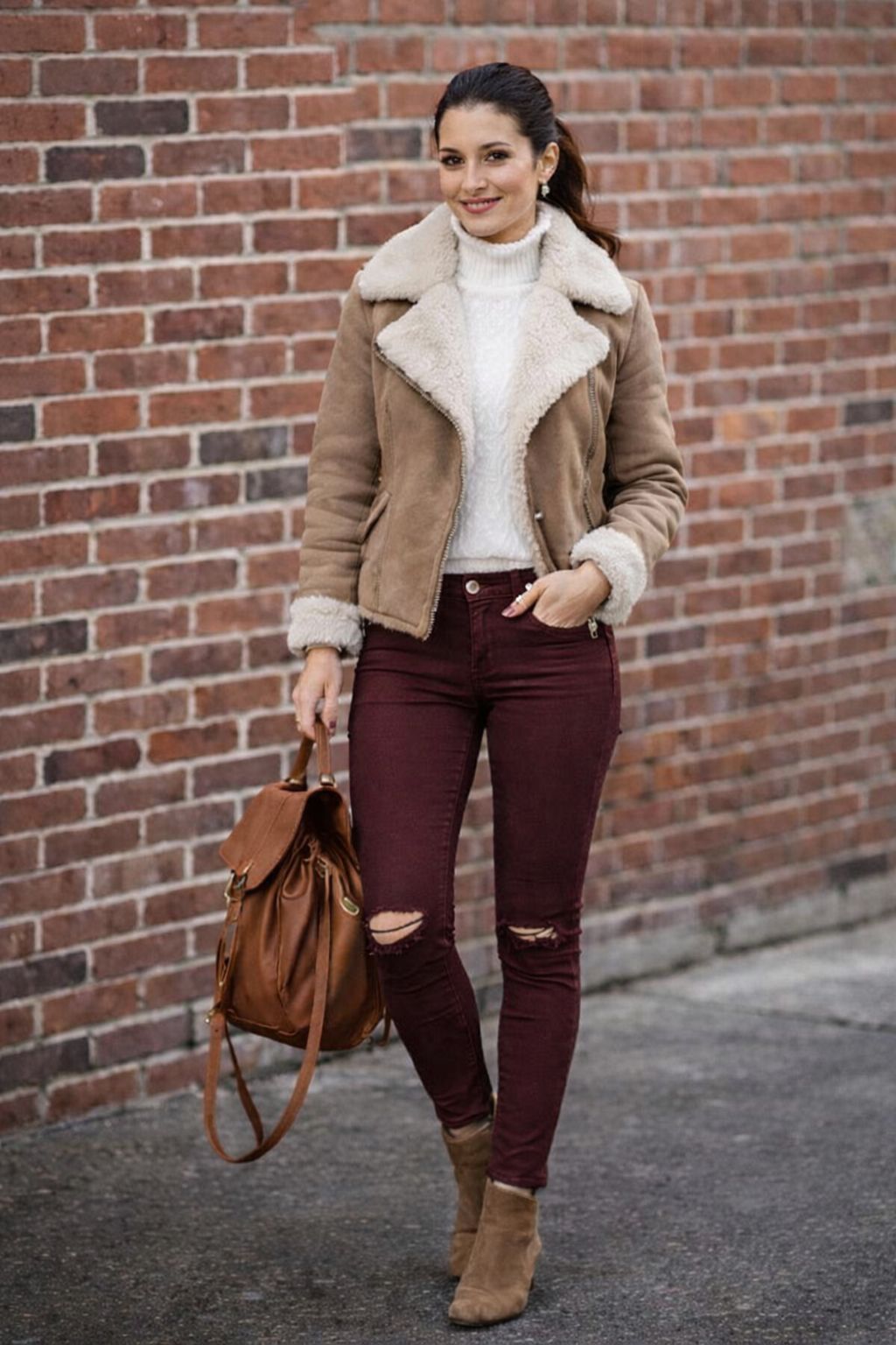 Pantalón FRANCY C8 con aberturas en la rodilla y estilo urbano de algodón elástico Hecho en Italia