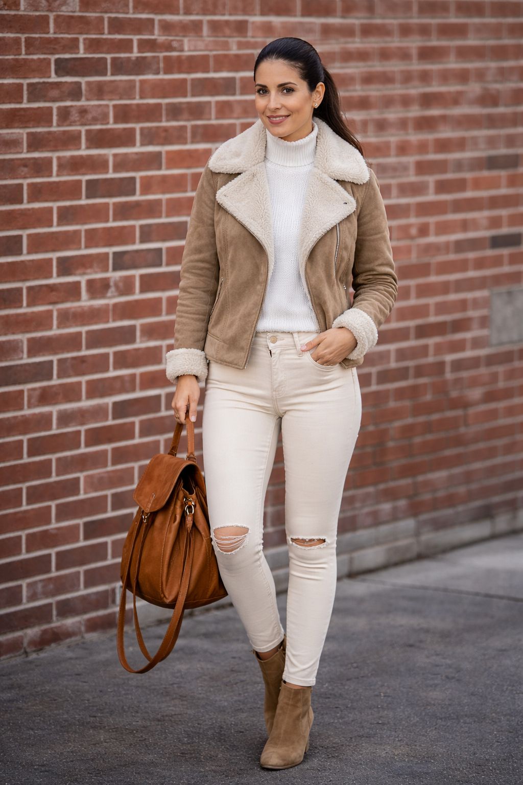 Pantalón FRANCY C8 con aberturas en la rodilla y estilo urbano de algodón elástico Hecho en Italia