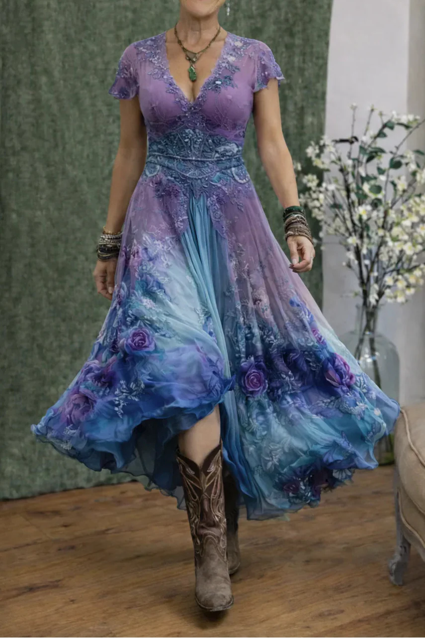 Florenza™ - Elegantes und Fließendes Blumenkleid