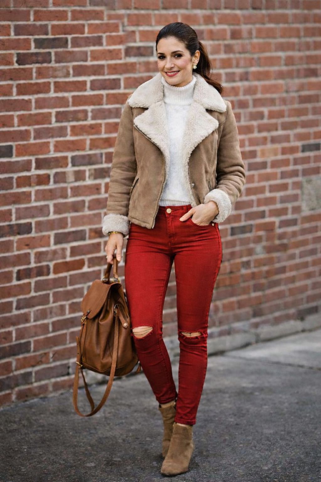 Pantalón FRANCY C8 con aberturas en la rodilla y estilo urbano de algodón elástico Hecho en Italia