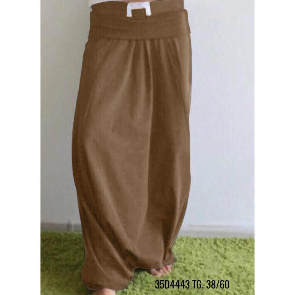 Pantalones FB7/5-3 Modelo Harem De Tejido Suave Tiro Bajo Línea Amplia Tallas 38–60
