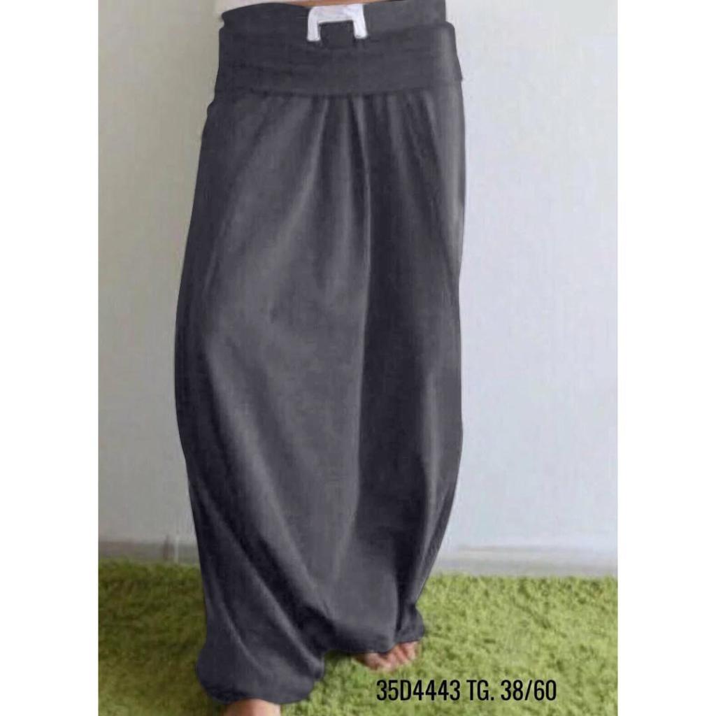 Pantalones FB7/5-3 Modelo Harem De Tejido Suave Tiro Bajo Línea Amplia Tallas 38–60