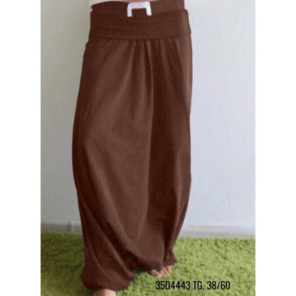 Pantalones FB7/5-3 Modelo Harem De Tejido Suave Tiro Bajo Línea Amplia Tallas 38–60