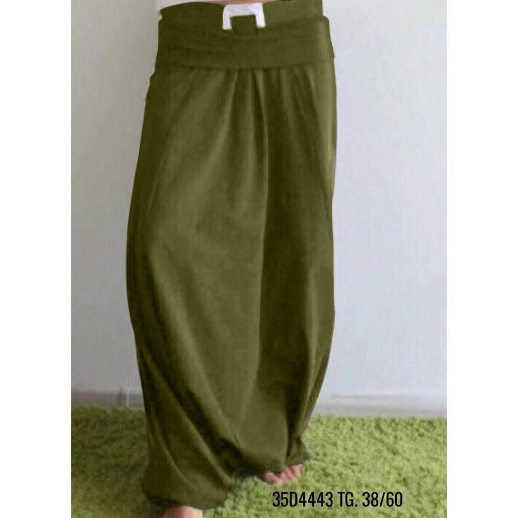 Pantalones FB7/5-3 Modelo Harem De Tejido Suave Tiro Bajo Línea Amplia Tallas 38–60
