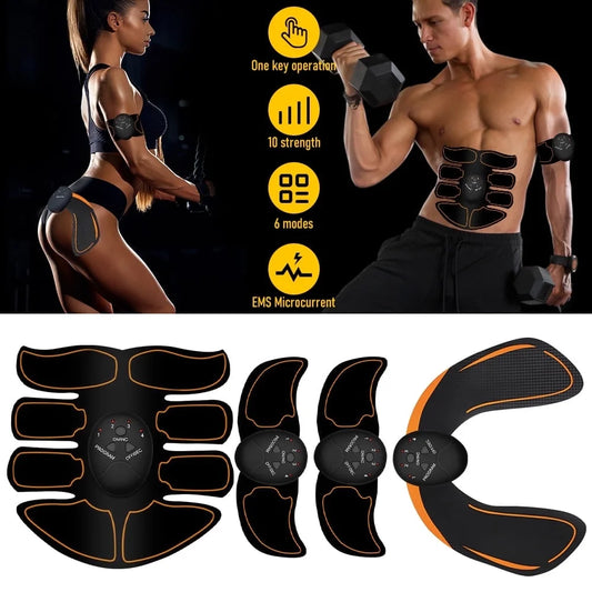 ABS Stimulator Belt, 6 Adjustable Modes EMS Muscle Stimulator for Abdomen/Arm/Leg, USB Rechargeable Strength Training Equipment for Men and Women