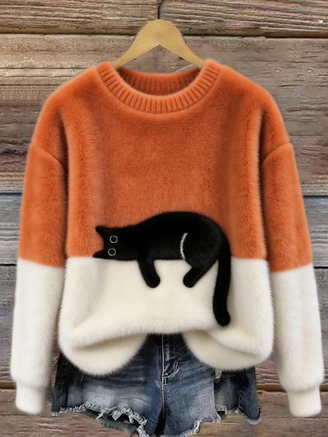 Klaisey™ - Damen-Sweatshirt mit Katzenmotiv