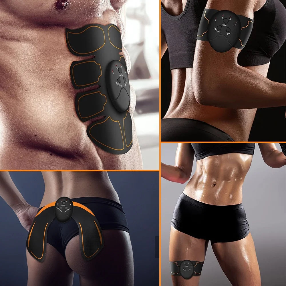 ABS Stimulator Belt, 6 Adjustable Modes EMS Muscle Stimulator for Abdomen/Arm/Leg, USB Rechargeable Strength Training Equipment for Men and Women