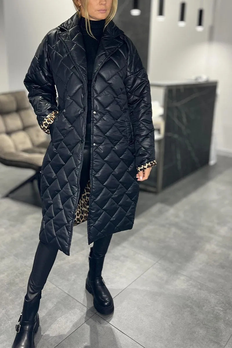 Ofira™ – Wende-Steppmantel mit Leopardenfutter