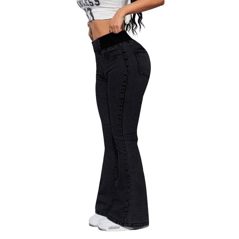 Clowy™ – Jeans de tiro alto con elastano y pierna acampanada