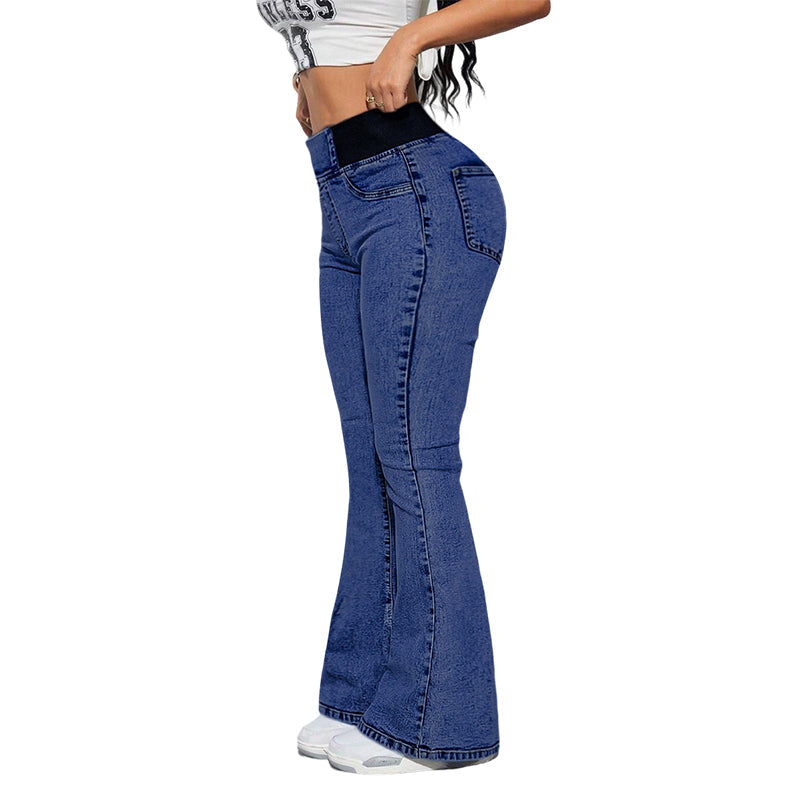 Clowy™ – Jeans de tiro alto con elastano y pierna acampanada